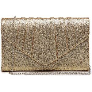 Women Gold Dasein Clutch Pleated Wedding Party Handbag